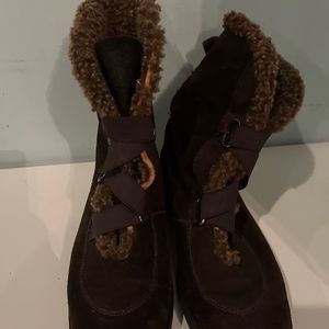 Stuart Weitzman Fur lined Ankle snow boots